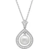 Crislu Andrew Prince Imitation Pearl Pendant Necklace