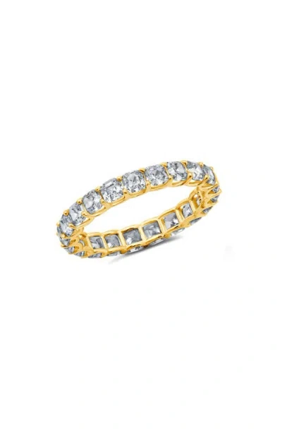 Crislu Asscher Cubic Zirconia Eternity Band Ring In Gold