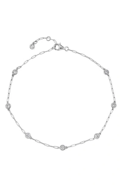Crislu Aura Cubic Zirconia Station Anklet In Metallic