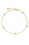 Crislu Aura Cubic Zirconia Station Bracelet In Gold
