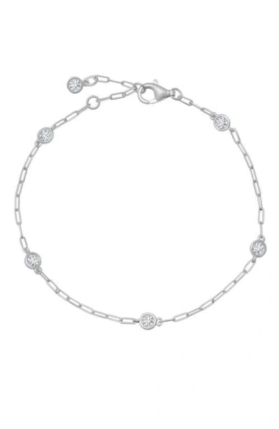 Crislu Aura Cubic Zirconia Station Bracelet In Gray