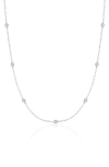 Crislu Aura Cubic Zirconia Station Necklace In Metallic