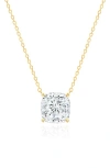 Crislu Bliss Cushion Cut Cubic Zirconia Pendant Necklace In Brown