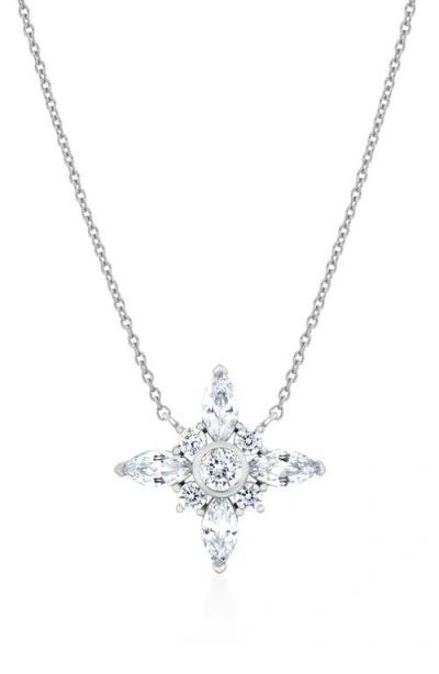 Crislu Brilliant & Marquise Cubic Zirconia Star Pendant Necklace In Silver