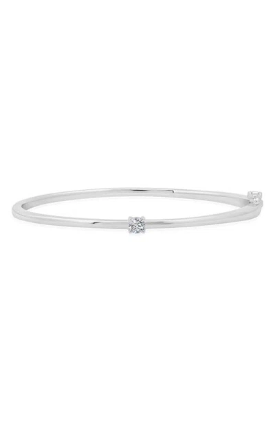 Crislu Brilliant Cubic Zirconia Bangle Bracelet In Silver