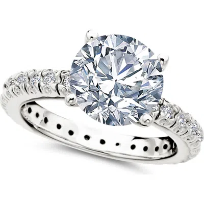 CRISLU CRISLU BRILLIANT CUBIC ZIRCONIA RING WITH PAVÉ