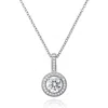 Crislu Brilliant Cut Cubic Zirconia Halo Pendant Necklace In Metallic