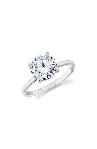 Crislu Brilliant Cut Cubic Zirconia Solitaire Ring In Metallic