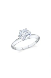 Crislu Brilliant Cut Cubic Zirconia Solitaire Ring In Metallic