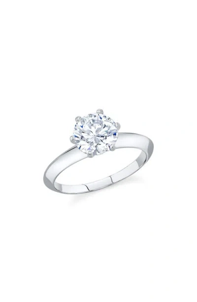 Crislu Brilliant Cut Cubic Zirconia Solitaire Ring In Metallic