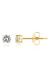 Crislu Brilliant Cut Cubic Zirconia Stud Earrings In Gold