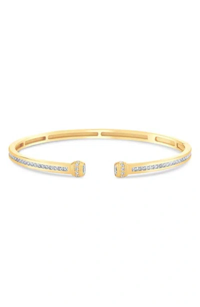 Crislu Brilliant Twisted Rope Bangle In Gold