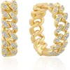 Crislu Cabana Cuban Link Hoop Earrings In Gold