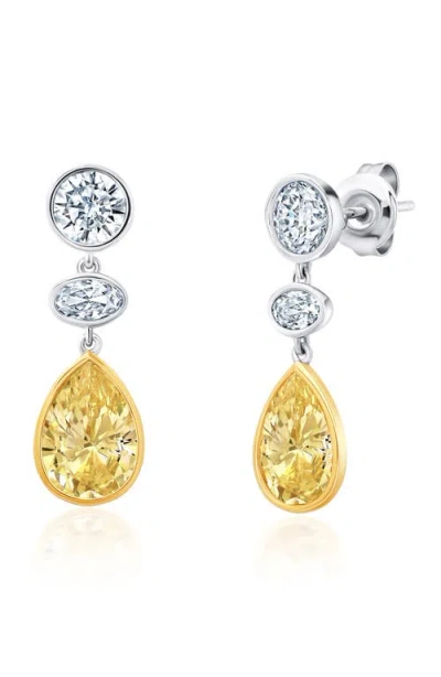 Crislu Canary Luster Drop Earrings In Gold