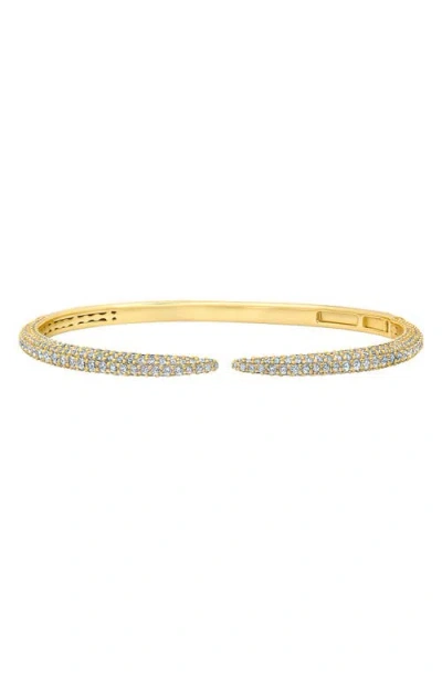 Crislu Chamonix Pavé Open Bangle Bracelet In Gold