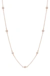 Crislu Cubic Zirconia Bezel Necklace In Gold