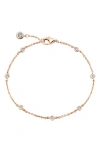 Crislu Cubic Zirconia Bezel Station Bracelet In Gold