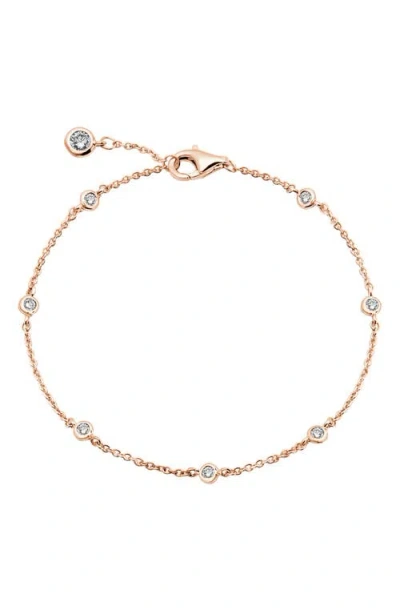 Crislu Cubic Zirconia Bezel Station Bracelet In Gold