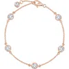 Crislu Cubic Zirconia Bezel Station Bracelet In Gold