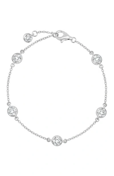 Crislu Cubic Zirconia Bezel Station Bracelet In Metallic