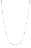 Crislu Cubic Zirconia Bezel Station Necklace In Gold