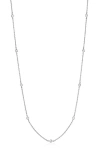 Crislu Cubic Zirconia Bezel Station Necklace In Metallic