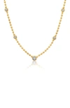 Crislu Cubic Zirconia Station Chain Necklace