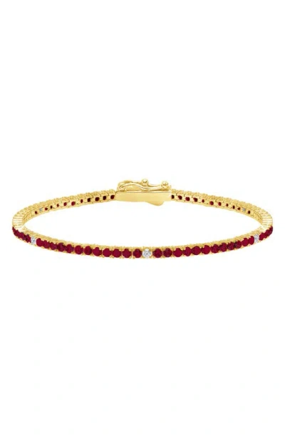 Crislu Cubic Zirconia Tennis Bracelet In Gold