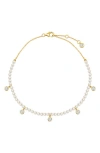 Crislu Cultured Pearl Anklet In Gold