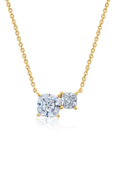 Crislu Cushion Cut Cubic Zirconia Pedant Necklace In Multi