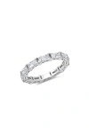 Crislu East West Baguette Cubic Zirconia Eternity Ring In Metallic