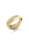 Crislu Eternal Cubic Zirconia Stacking Ring In Gold