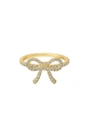Crislu Fairy Tale Pavé Cubic Zirconia Bow Ring In Gold