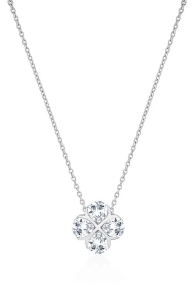 Crislu Four Stone Pendant Necklace In Silver