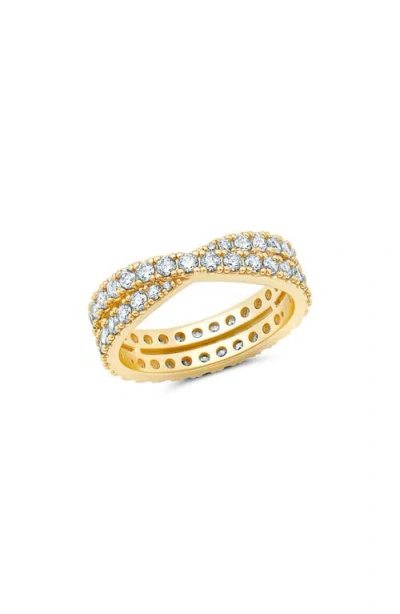 Crislu Grace Cubic Zirconia Eternity Ring In Gold