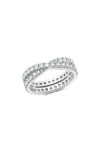 Crislu Grace Cubic Zirconia Eternity Ring In Metallic