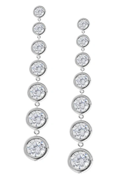 Crislu Graduated Cubic Zirconia Drop Earrings In Metallic