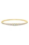 Crislu Graduated Round Cubic Zirconia Flex Bracelet In Gold