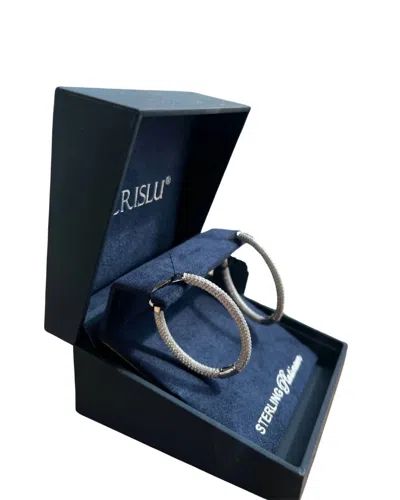 Crislu Hoop Earrings In Silver