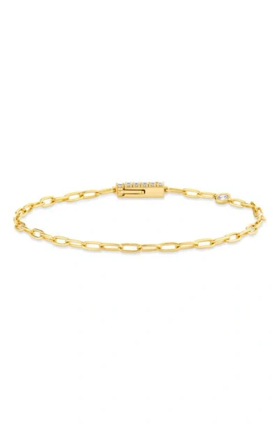 Crislu Layer Up Paperclip Chain Bracelet In Gold