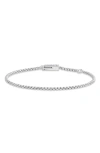 Crislu Layer Up Rounded Box Chain Bracelet In Silver