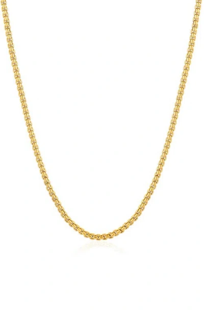 Crislu Layer Up Rounded Box Chain Necklace In Gold