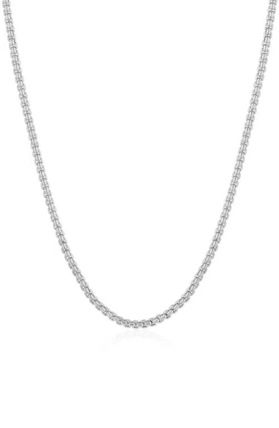 Crislu Layer Up Rounded Box Chain Necklace In Metallic