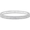 Crislu Luminous Baguette Cubic Zirconia Bangle In Silver