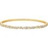 Crislu Luminous Cubic Zirconia Cluster Bangle In Gold