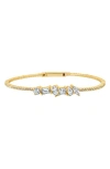 Crislu Luminous Flex Cubic Zirconia Bracelet In Gold