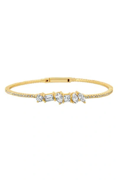 Crislu Luminous Flex Cubic Zirconia Bracelet In Gold