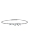 Crislu Luminous Flex Cubic Zirconia Bracelet In Silver