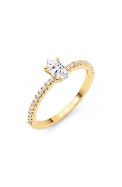 Crislu Marquise Cubic Zirconia Ring In 18 Kt Yellow Gold Clear Cz