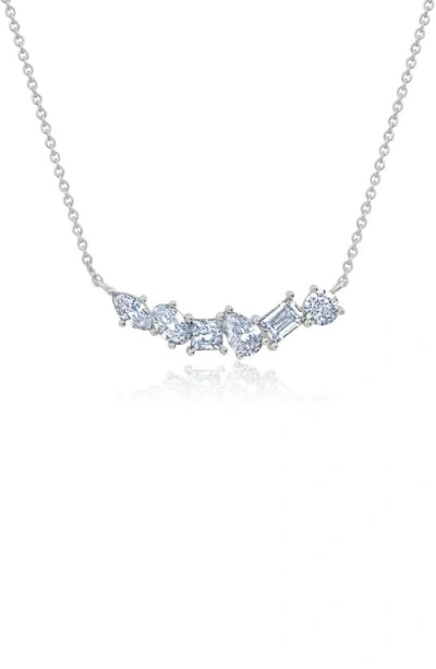 Crislu Mixed Cubic Zirconia Pendant Necklace In Silver